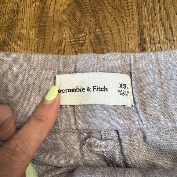 Abercrombie & Fitch Women’s Linen Blend Wide Leg Pants Taupe Grey Size XS Short - Picture 2 of 7